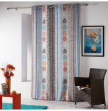 Rideau à oeillets - 140 x 260 cm - polyester - fossile