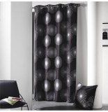 Rideau à oeillets - 140 x 260 cm - polyester - hypnotic - noir