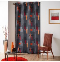 Rideau à oeillets - 140 x 260 cm - polyester - jaya - anthracite