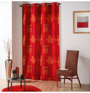 Rideau à oeillets - 140 x 260 cm - polyester - jaya - cuivre