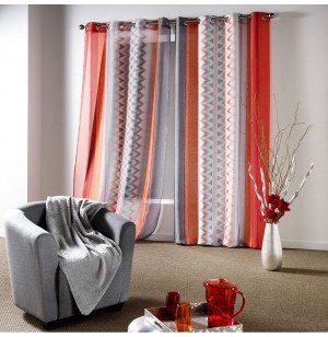 Rideau à oeillets - 140 x 260 cm - polyester - imprimé ethnis