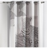 Rideau à oeillets - 140 x 260 cm - polyester - imprimé guépards
