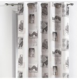 Rideau à oeillets - 140 x 260 cm - polyester - imprimé safari