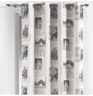 Rideau à oeillets - 140 x 260 cm - polyester - imprimé safari