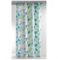 Rideau à oeillets - 140 x 260 cm - polyester - imprimé triangles - v