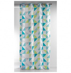 Rideau à oeillets - 140 x 260 cm - polyester - imprimé triangles - v