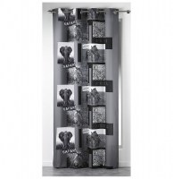 Rideau à oeillets - 140 x 260 cm - polyester - imprimé vie sauvage -