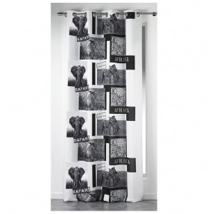 Rideau à oeillets - 140 x 260 cm - polyester - imprimé vie sauvage -