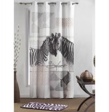 Rideau à oeillets - 140 x 260 cm - polyester - imprimé zébrine