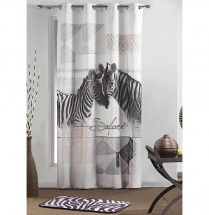 Rideau à oeillets - 140 x 260 cm - polyester - imprimé zébrine