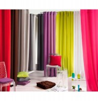 Rideau à oeillets - 140 x 260 cm - polyester - punchy - uni anis