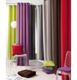 Rideau à oeillets - 140 x 260 cm - polyester - punchy - uni choco