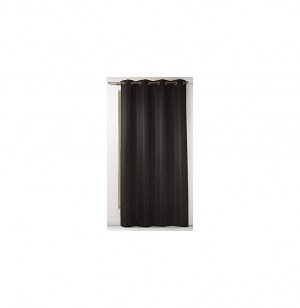 Rideau à oeillets - 140 x 260 cm - polyester - punchy - uni noir