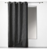 Rideau à oeillets - 140 x 260 cm - shantung - scintille noir