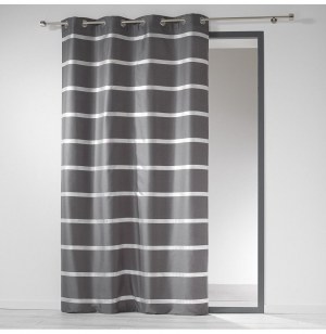 Rideau à oeillets - 140 x 260 cm - shantung - link - anthracite