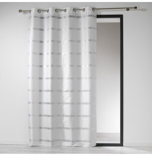 Rideau à oeillets - 140 x 260 cm - shantung - link - blanc