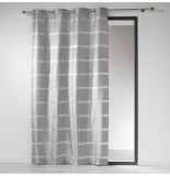 Rideau à oeillets - 140 x 260 cm - shantung - link - gris