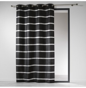 Rideau à oeillets - 140 x 260 cm - shantung - link - noir