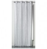 Rideau à oeillets - 140 x 260 cm - shantung - steel - blanc