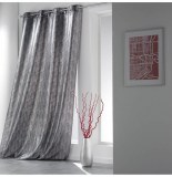 Rideau à oeillets - 140 x 260 cm - shantung - steel - noir