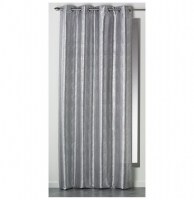 Rideau à oeillets - 140 x 260 cm - shantung - steel - perle