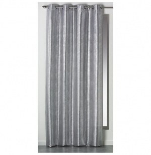 Rideau à oeillets - 140 x 260 cm - shantung - steel - perle