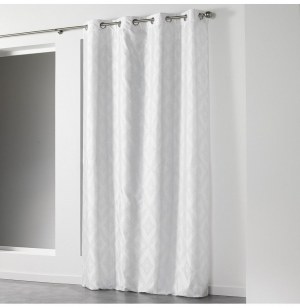Rideau à oeillets - 140 x 260 cm - shantung lenox - blanc