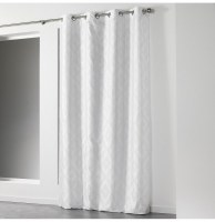 Rideau à oeillets - 140 x 260 cm - shantung lenox - blanc