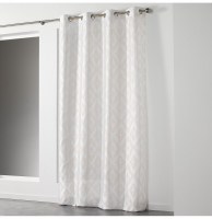 Rideau à oeillets - 140 x 260 cm - shantung lenox - blanc