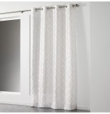 Rideau à oeillets - 140 x 260 cm - shantung lenox - blanc