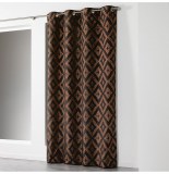 Rideau à oeillets - 140 x 260 cm - shantung lenox - noir