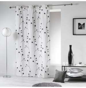 Rideau à oeillets 100% coton - 140 x 280 cm - imprimé clochettes - b