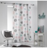 Rideau à oeillets 100% coton - 140 x 280 cm - imprimé romy - rose/me