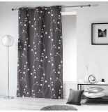 Rideau à oeillets 100% coton - 140 x 280 cm - imprimé solo - naturel