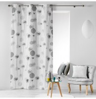 Rideau à oeillets 100% coton - 140 x 280 cm - imprimé tina gris