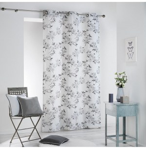 Rideau à oeillets 100% coton - 140 x 280 cm - imprimé tina menthe