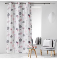 Rideau à oeillets 100% coton - 140 x 280 cm - imprimé tina rose