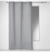 Rideau à oeillets 100% coton - 140 x 280 cm - panama - uni gris