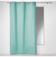 Rideau à oeillets 100% coton - 140 x 280 cm - panama - uni menthe