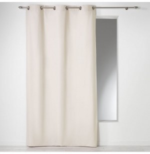 Rideau à oeillets 100% coton - 140 x 280 cm - panama - uni naturel