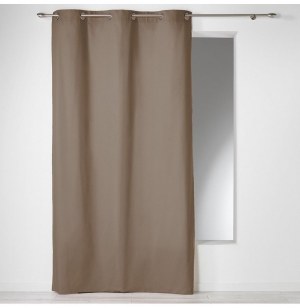 Rideau à oeillets 100% coton - 140 x 280 cm - panama - uni noisette