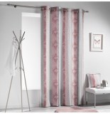 Rideau à oeillets - 140 x 280 cm - polyester - serpentine - rose
