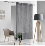 Rideau à oeillets - 140 x 280 cm - tissé et rayé - sofiane - anthra