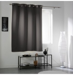 Rideau à oeillets carrés - occultant - 140 x 180 cm - cocoon - anthr