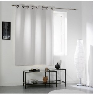 Rideau à oeillets carrés - occultant - 140 x 180 cm - cocoon - neige