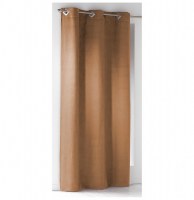 Rideau à oeillets carrés - 140 x 240 cm - suédine - fauve