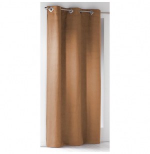 Rideau à oeillets carrés - 140 x 240 cm - suédine - fauve