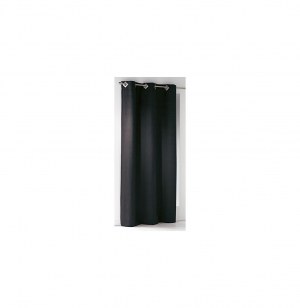 Rideau à oeillets carrés - 140 x 240 cm - suédine - noir