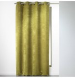Rideau à oeillets carrés - 140 x 240 cm - velours - cabaret - kaki