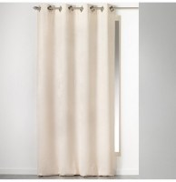 Rideau à oeillets carrés - 140 x 240 cm - velours - cabaret - nature